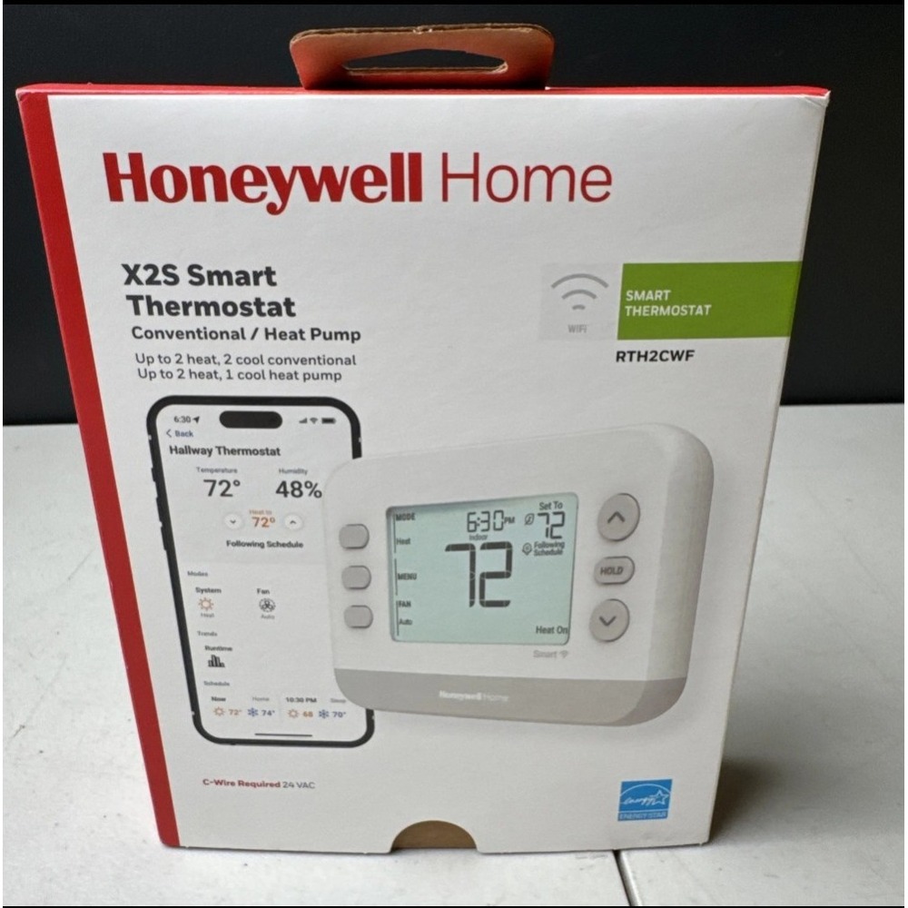 Honeywell Home X2S Smart Thermostat, Conventional/Heat Pump Wi-Fi Thermostat NEW